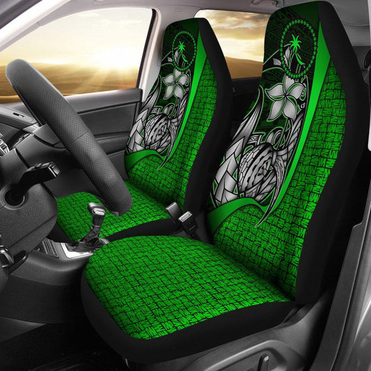 Chuuk Micronesian Car Seat Covers Green - Turtle With Hook