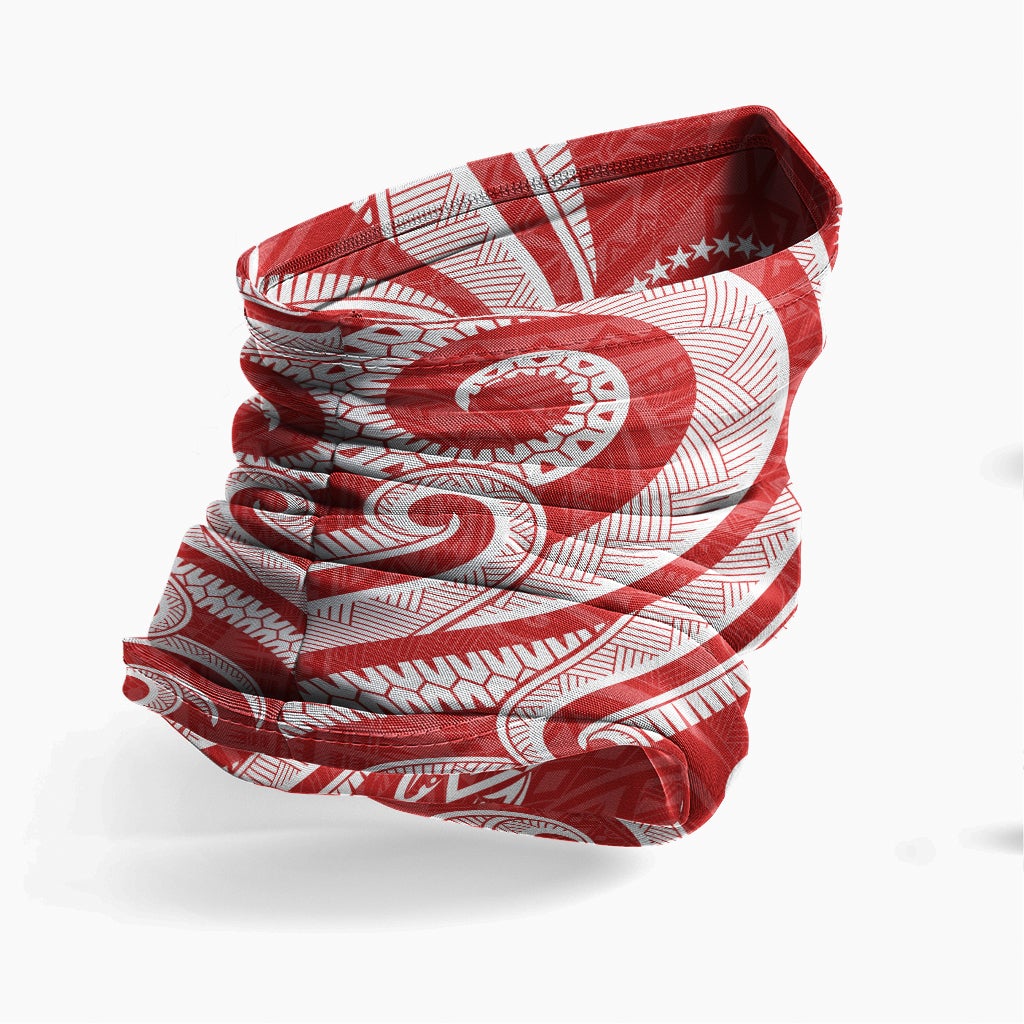 Chuuk Neck Gaiter - Turtle Tentacle White Red
