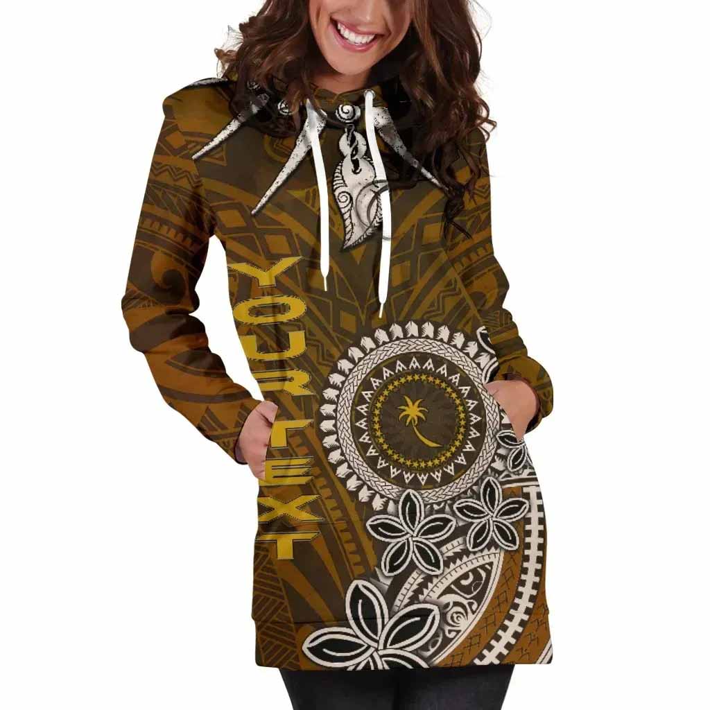 Chuuk Personalised Custom Female Hoodie Dress - Polynesian Boar Tusk