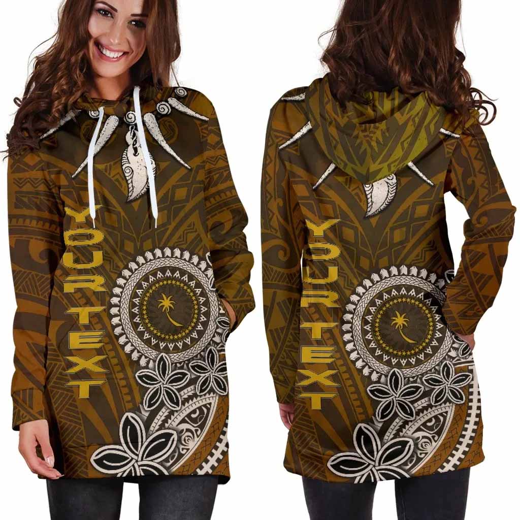 Chuuk Personalised Custom Female Hoodie Dress - Polynesian Boar Tusk