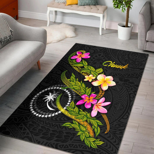 Chuuk Polynesian Area Rug - Plumeria Tribal