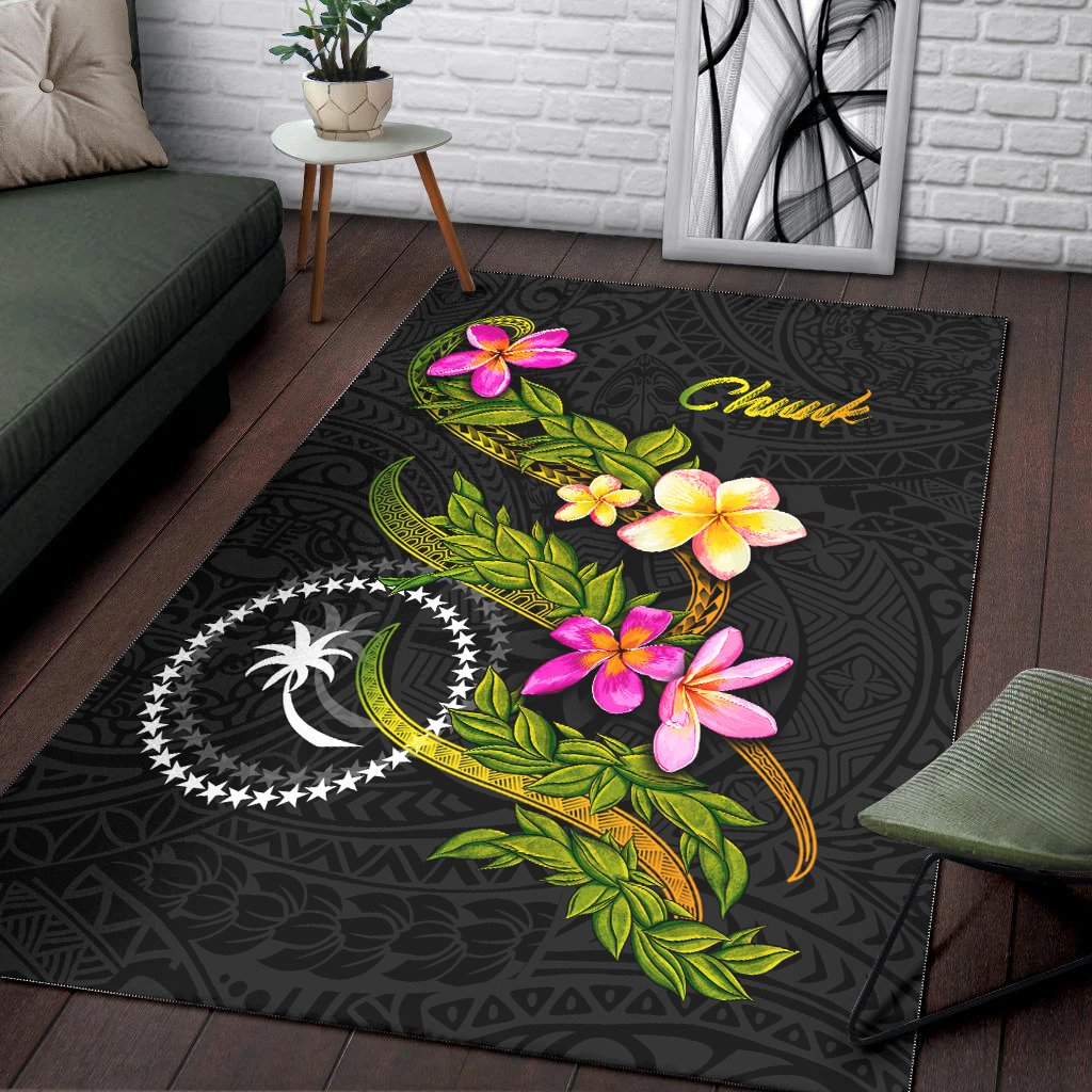 Chuuk Polynesian Area Rug - Plumeria Tribal