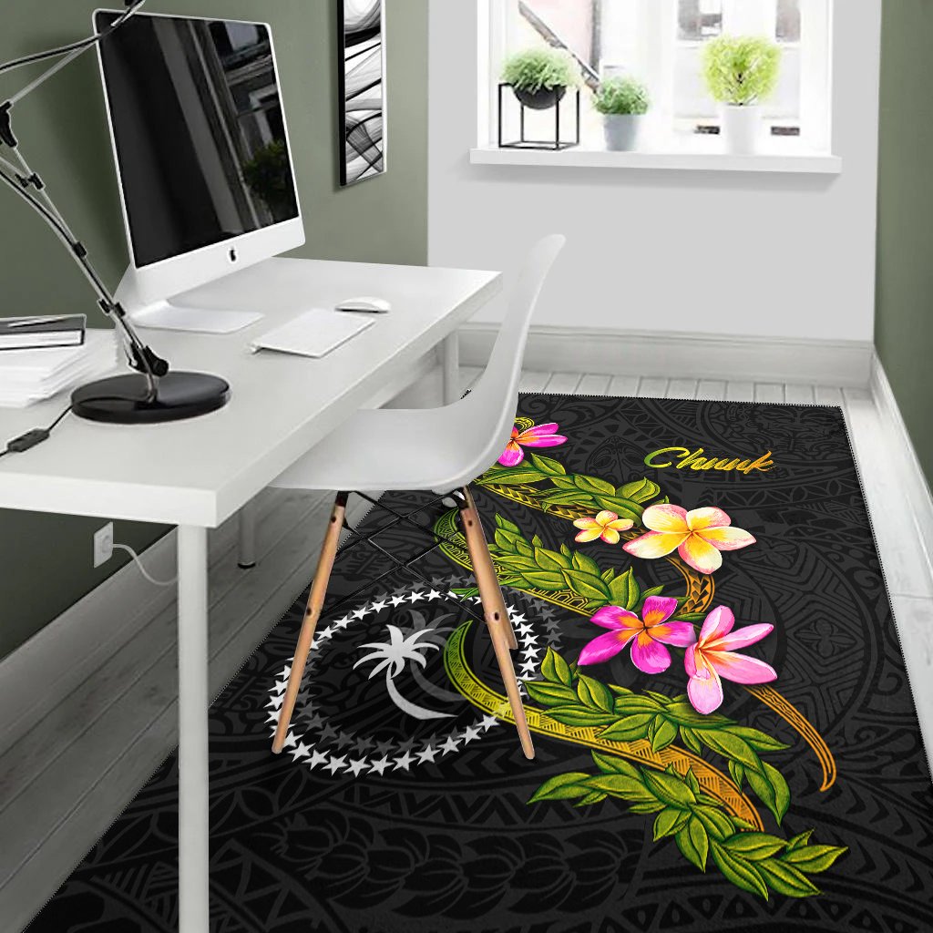 Chuuk Polynesian Area Rug - Plumeria Tribal