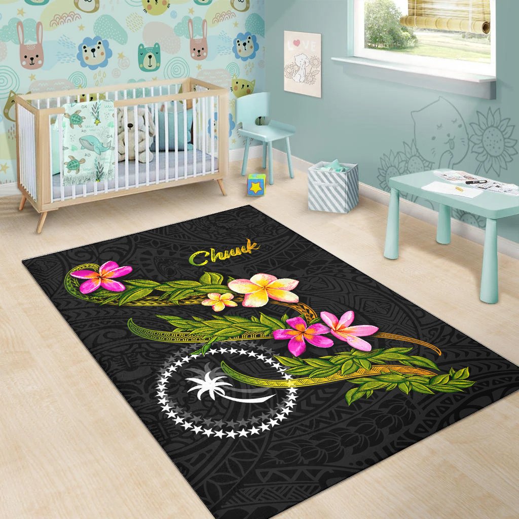 Chuuk Polynesian Area Rug - Plumeria Tribal