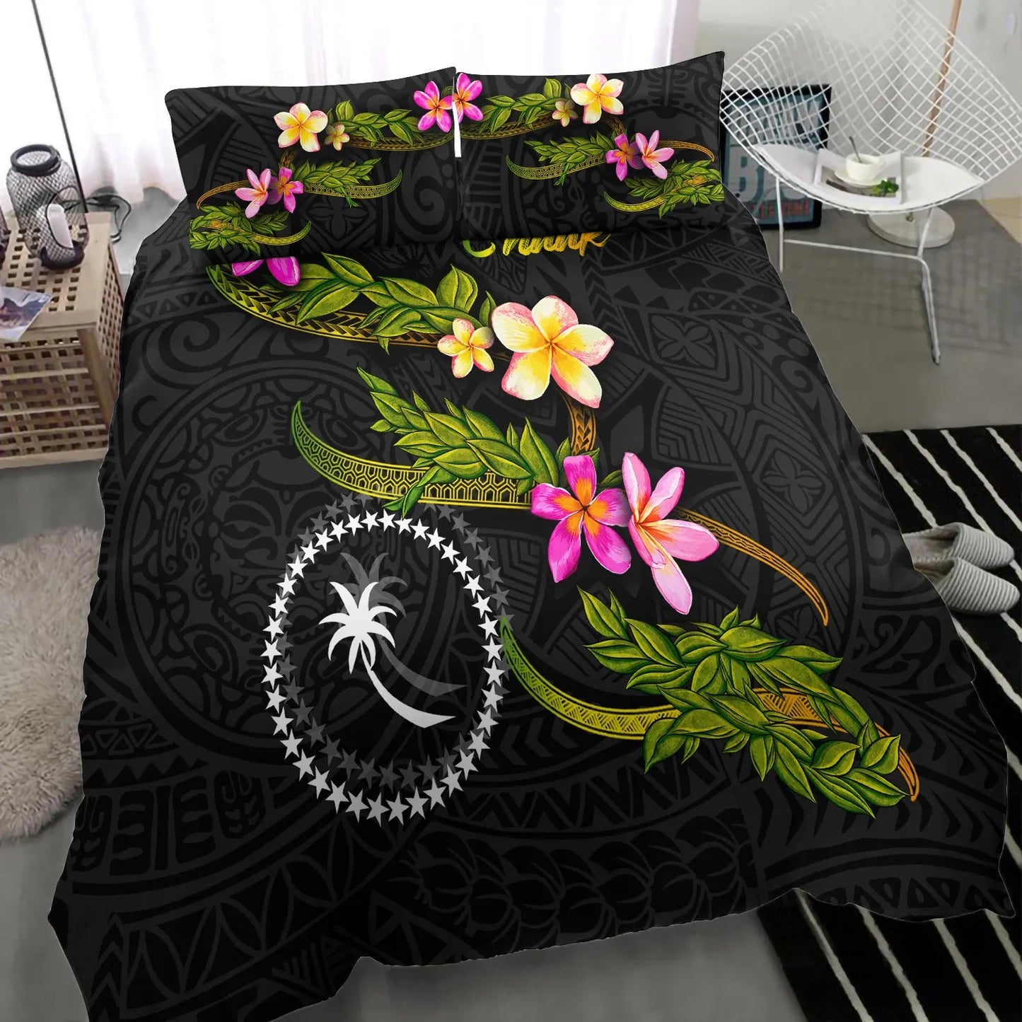 Chuuk Polynesian Bedding Set - Plumeria Tribal