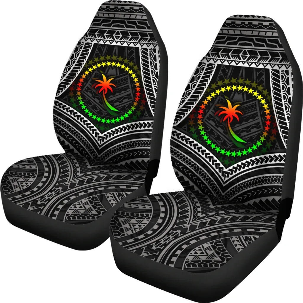 Chuuk Polynesian Car Seat Covers - Chuuk Flag Reggae Color