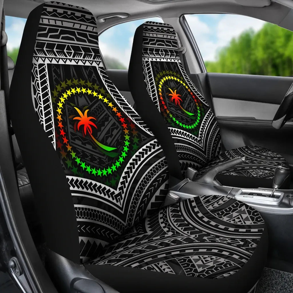 Chuuk Polynesian Car Seat Covers - Chuuk Flag Reggae Color