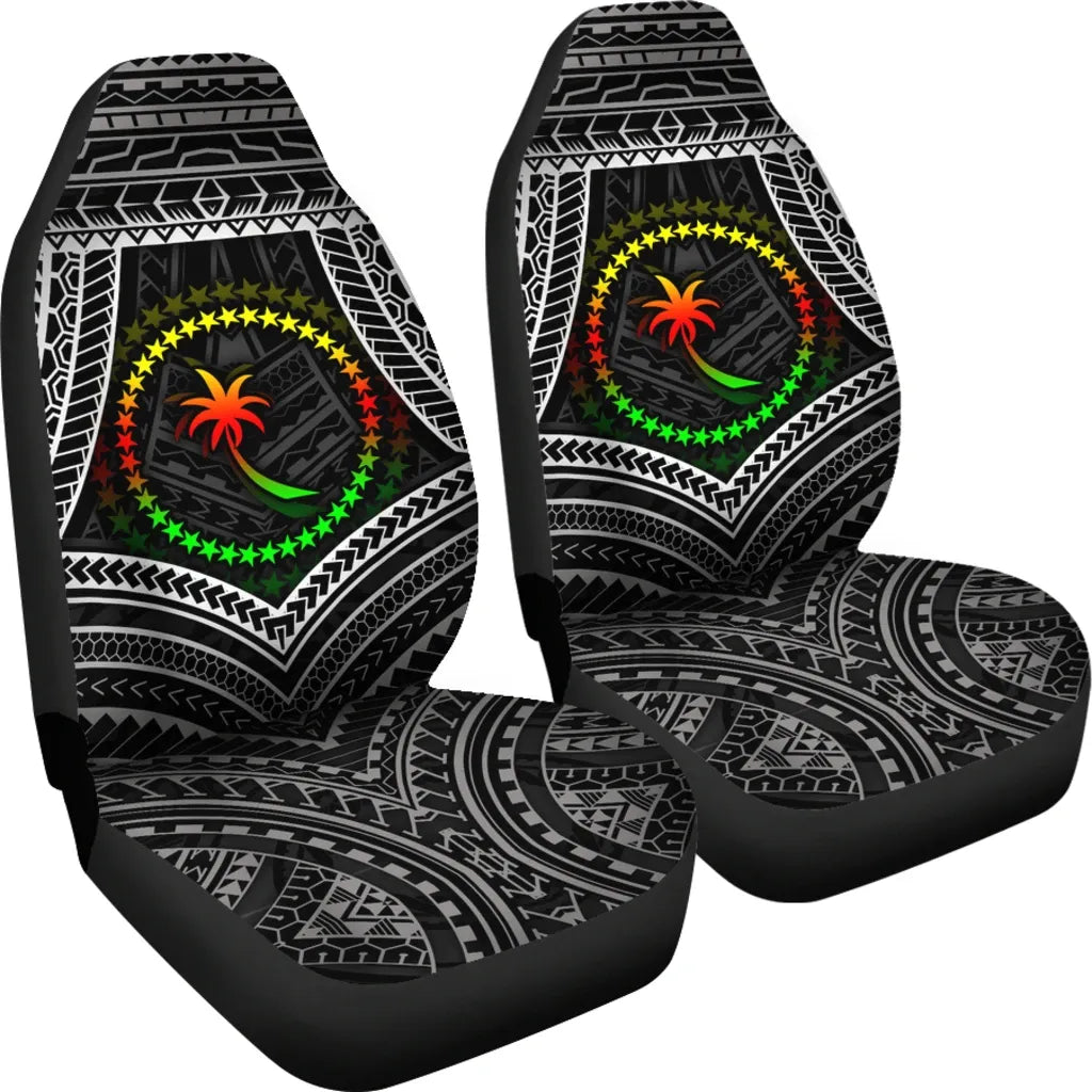 Chuuk Polynesian Car Seat Covers - Chuuk Flag Reggae Color