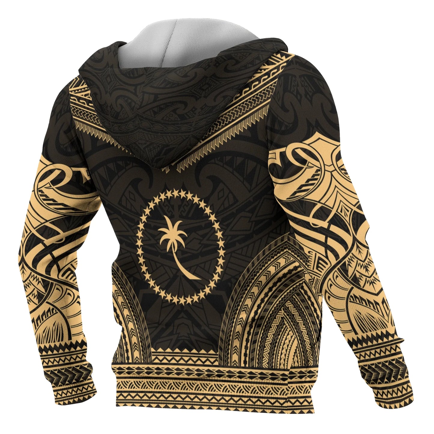 Chuuk Polynesian Chief Custom Personalised Hoodie - Gold Version