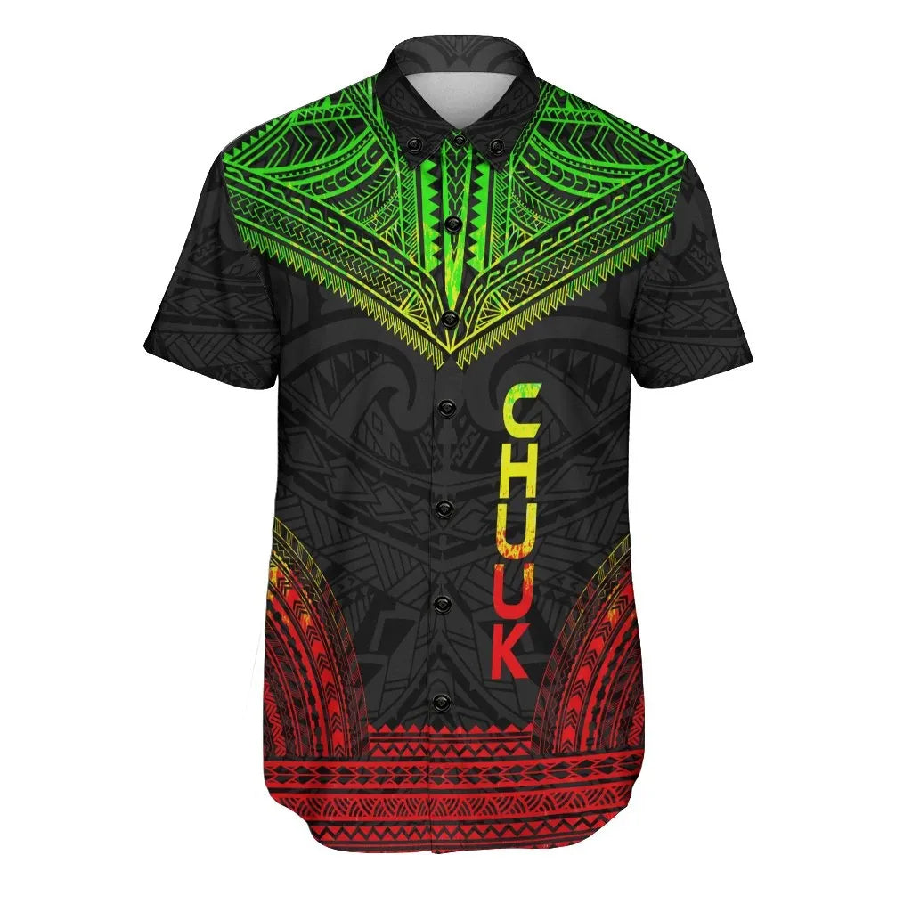 Chuuk Polynesian Chief Short Sleeve Shirt - Reggae Version