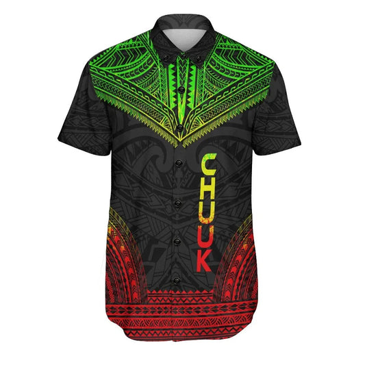 Chuuk Polynesian Chief Short Sleeve Shirt - Reggae Version