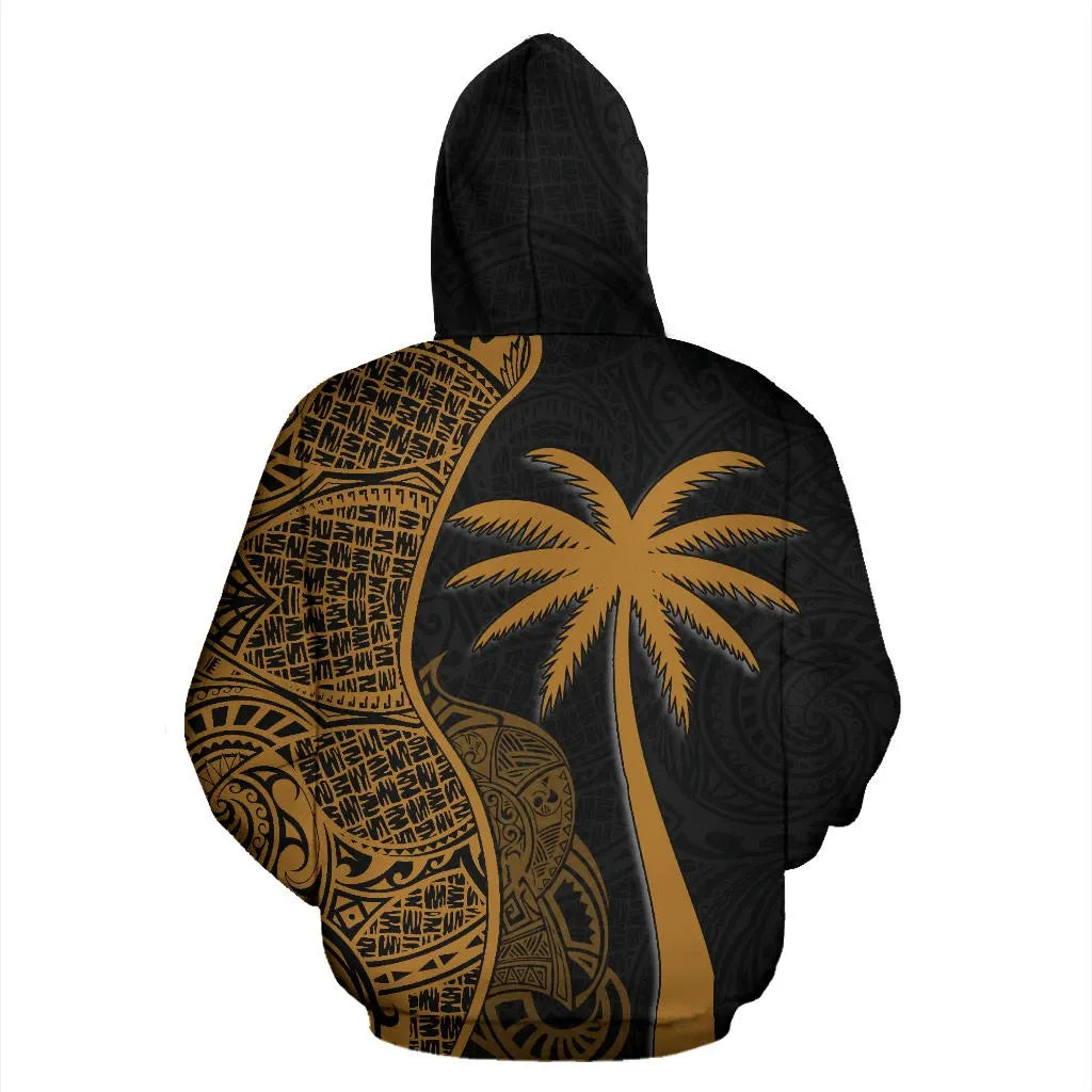 Chuuk Polynesian Custom Personalised Hoodie Coconut Gold