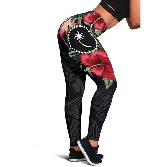 Chuuk Polynesian Legging - Hibiscus Coat of Arms