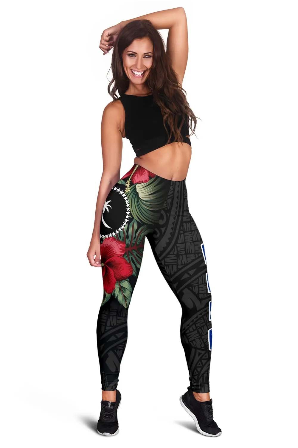 Chuuk Polynesian Legging - Hibiscus Coat of Arms