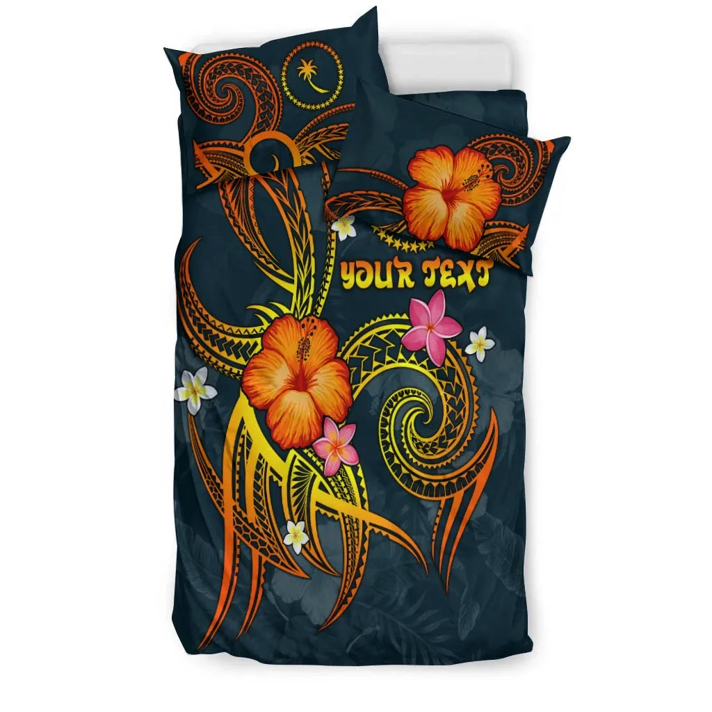 Chuuk Polynesian Personalised Bedding Set - Legend Of Chuuk (Blue)