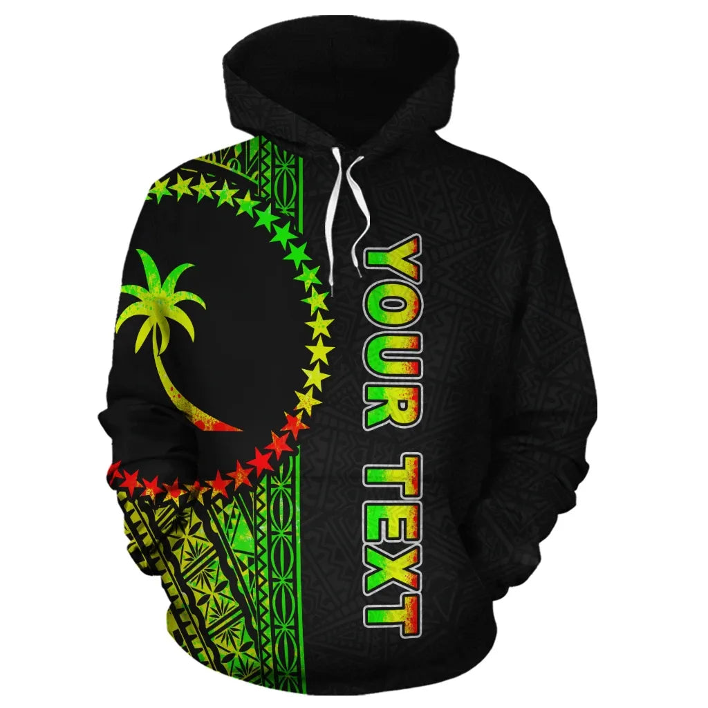 Chuuk Polynesian Personalised Custom Hoodie - Reggae Line