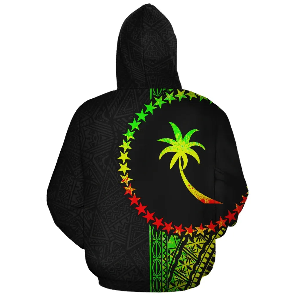 Chuuk Polynesian Personalised Custom Hoodie - Reggae Line