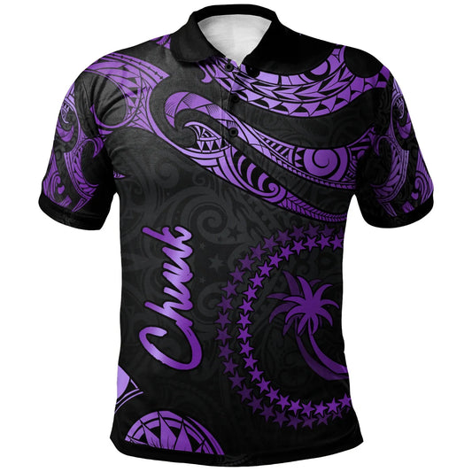 Chuuk Polynesian Polo Shirt - Poly Tattoo Purple Version