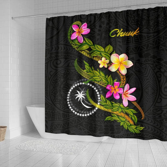 Chuuk Polynesian Shower Curtain - Plumeria Tribal