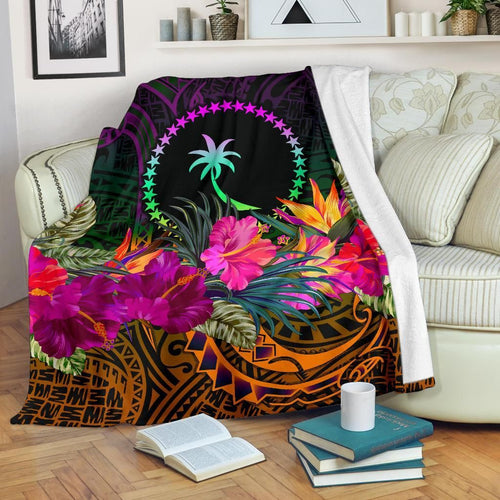 Chuuk Premium Blanket - Summer Hibiscus