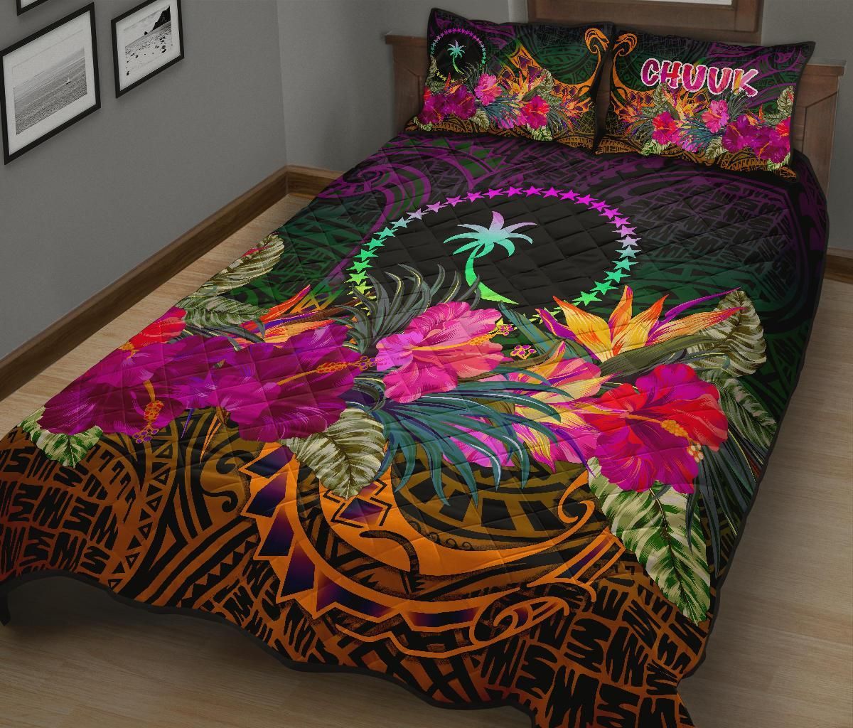 Chuuk Quilt Bed Set - Summer Hibiscus