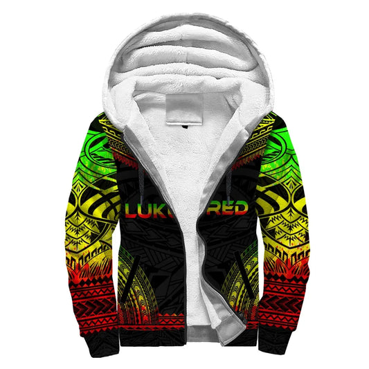 Chuuk Sherpa Hoodie - Luku Fred Polynesian Chief Reggae Version