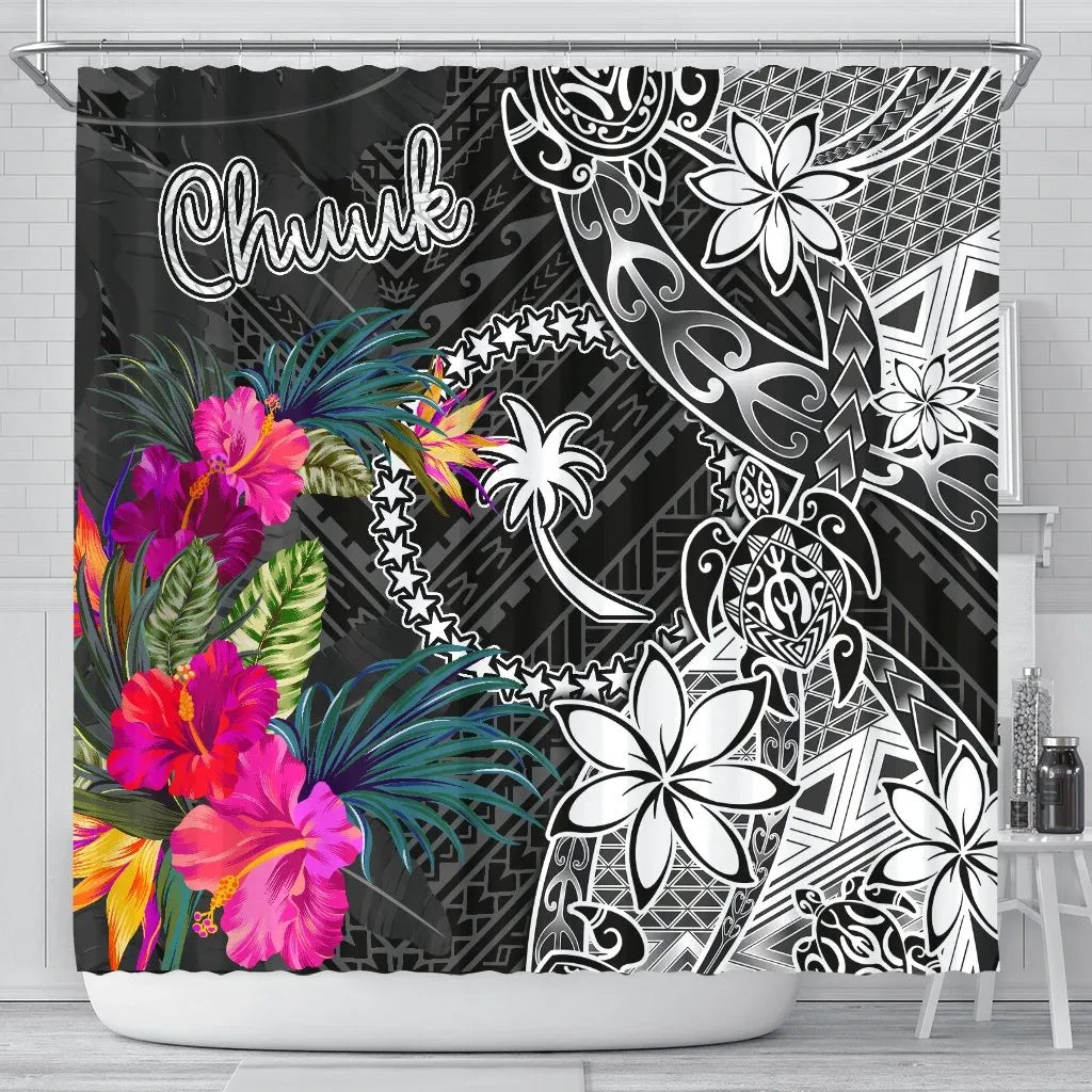 Chuuk Shower Curtain - Turtle Floral