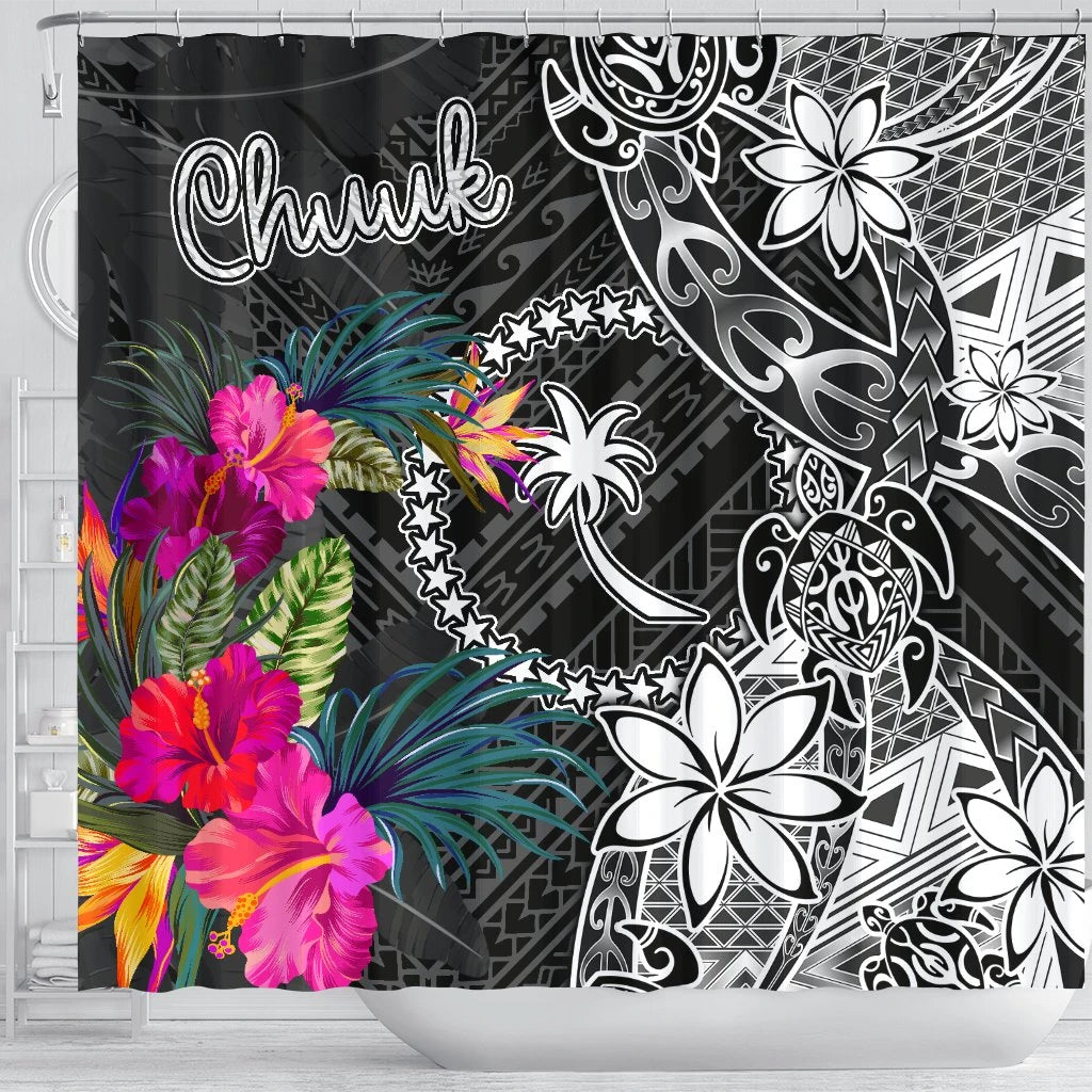 Chuuk Shower Curtain - Turtle Floral