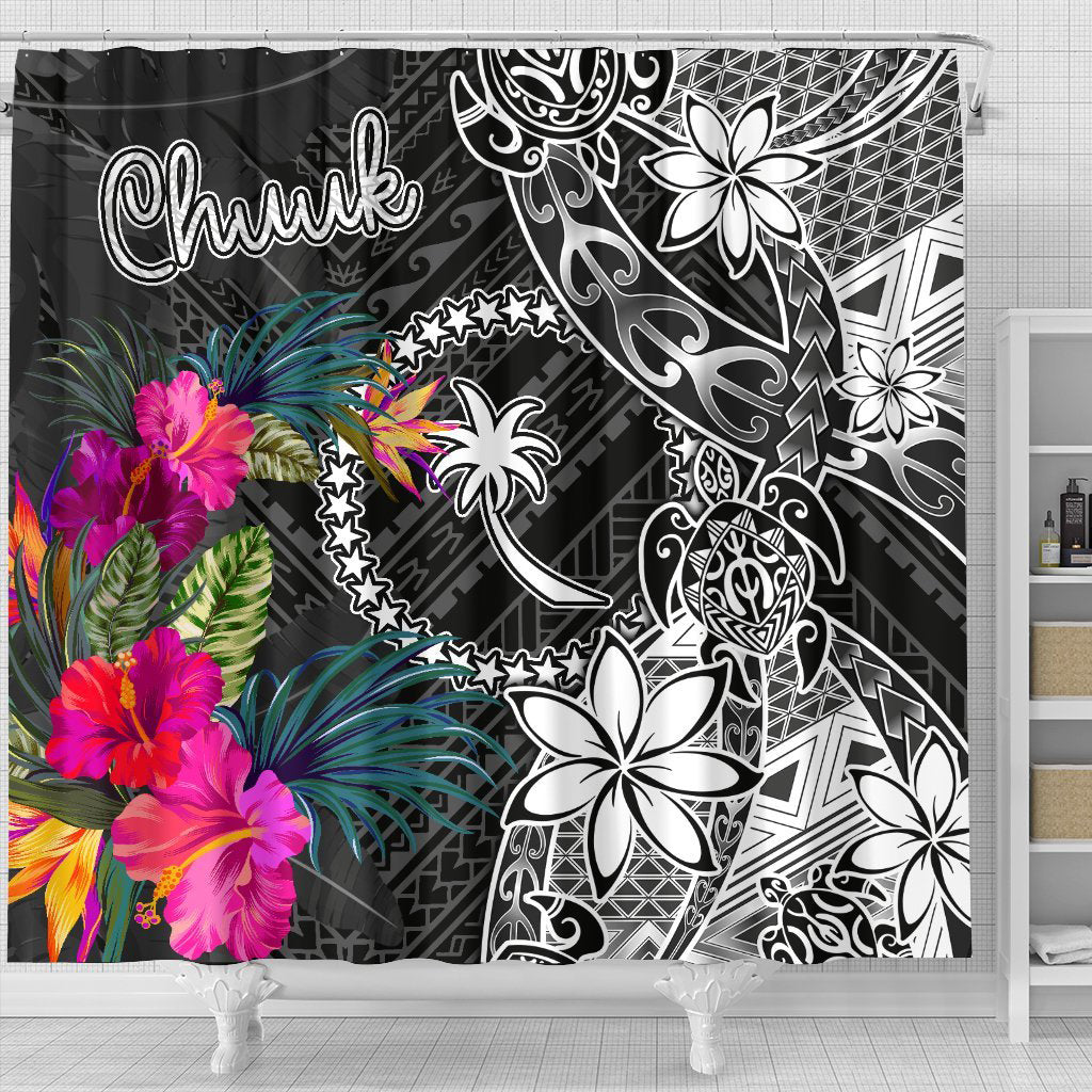 Chuuk Shower Curtain - Turtle Floral