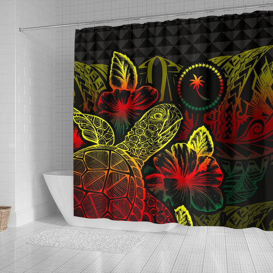 Chuuk Shower Curtain Turtle Hibiscus Reggae