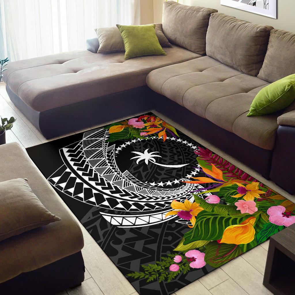 Chuuk State Area Rug - Seal Spiral Polynesian Patterns