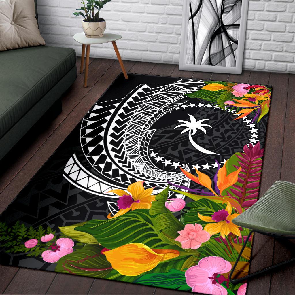 Chuuk State Area Rug - Seal Spiral Polynesian Patterns