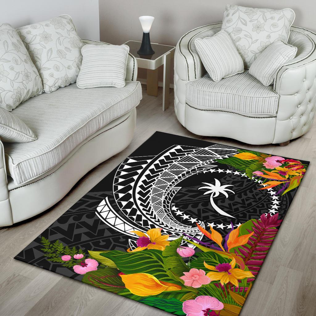 Chuuk State Area Rug - Seal Spiral Polynesian Patterns