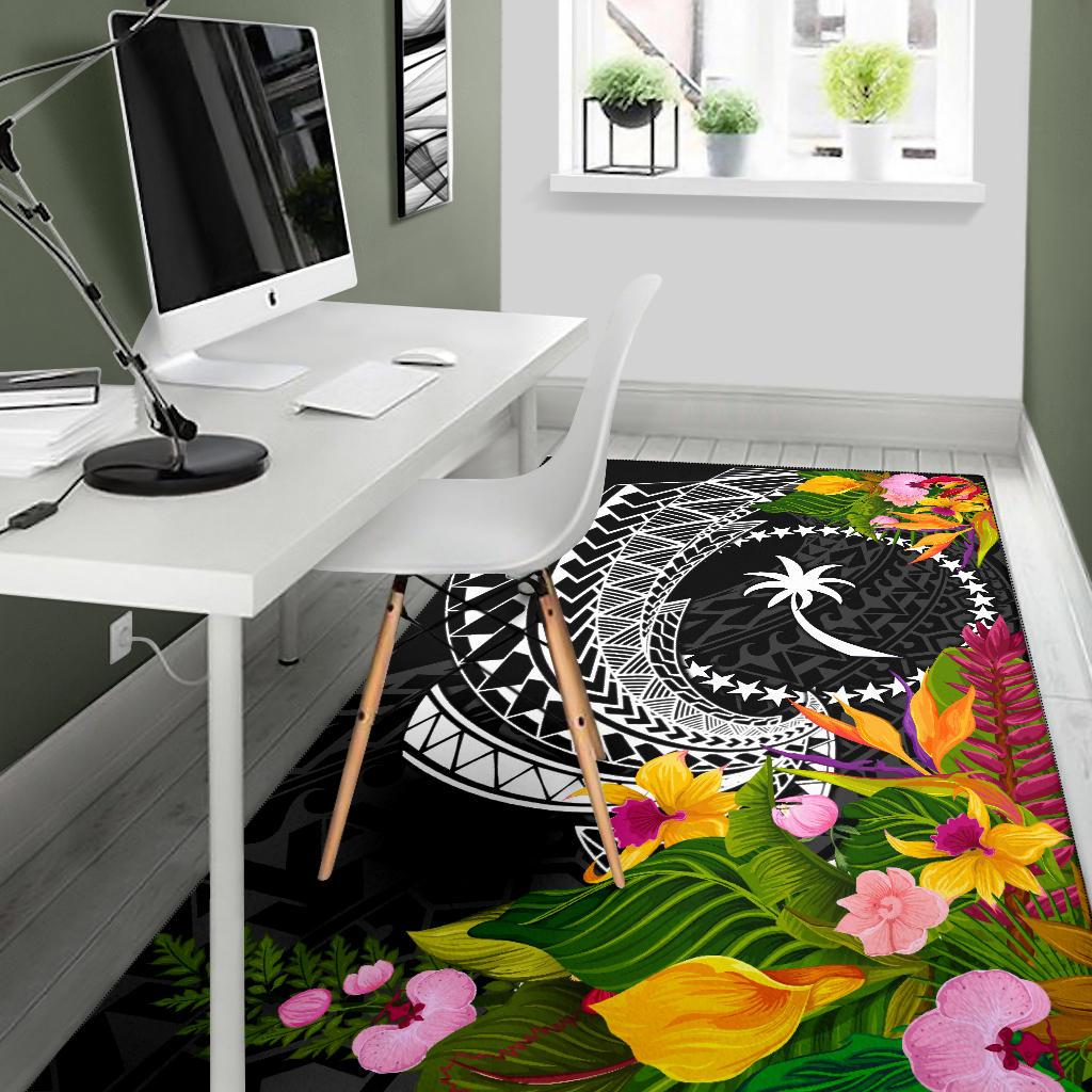Chuuk State Area Rug - Seal Spiral Polynesian Patterns