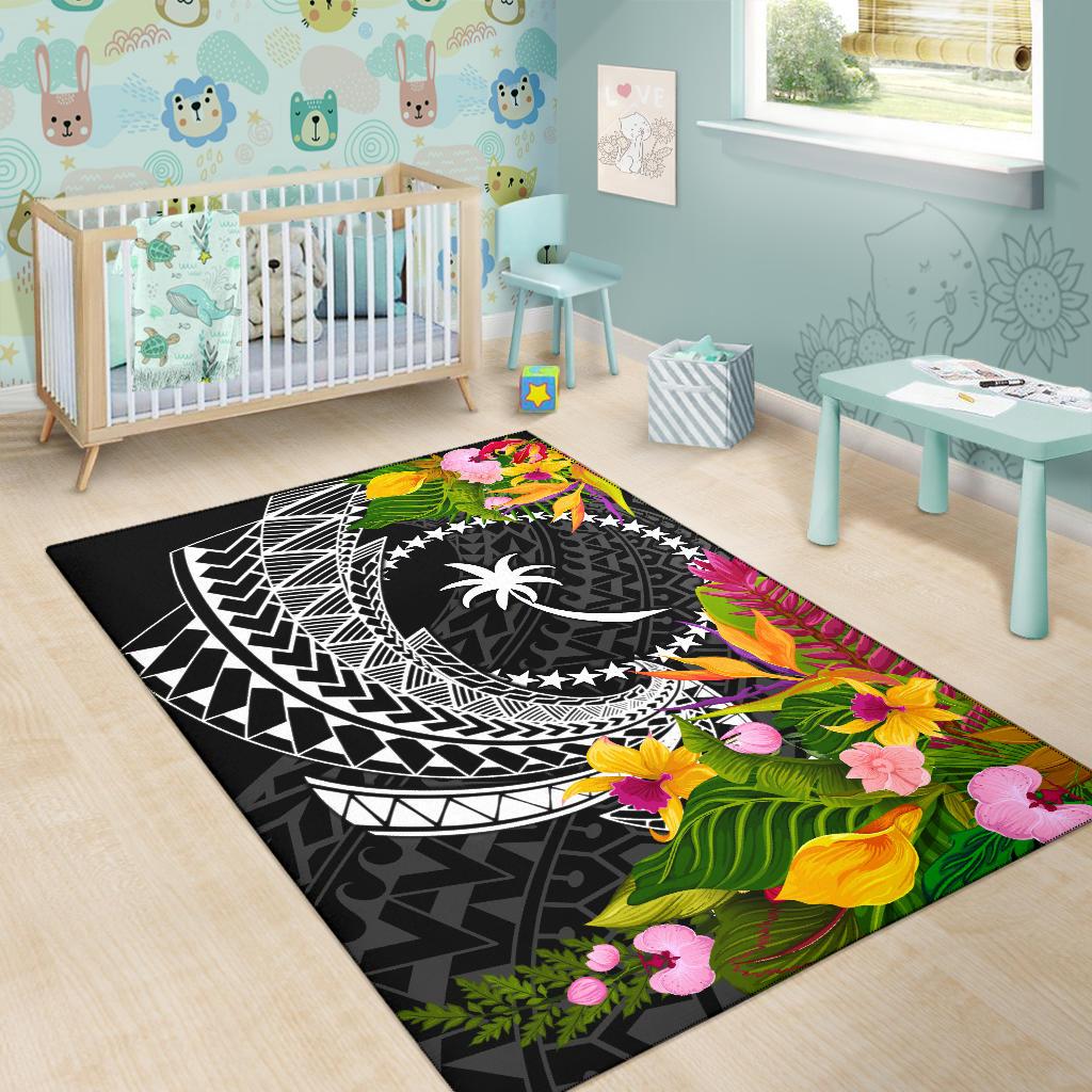 Chuuk State Area Rug - Seal Spiral Polynesian Patterns