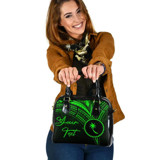 Chuuk State Custom Personalised Shoulder Handbag - Cross Style Green Style