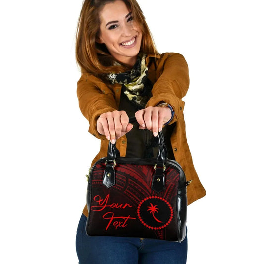Chuuk State Custom Personalised Shoulder Handbag - Cross Style Red Color