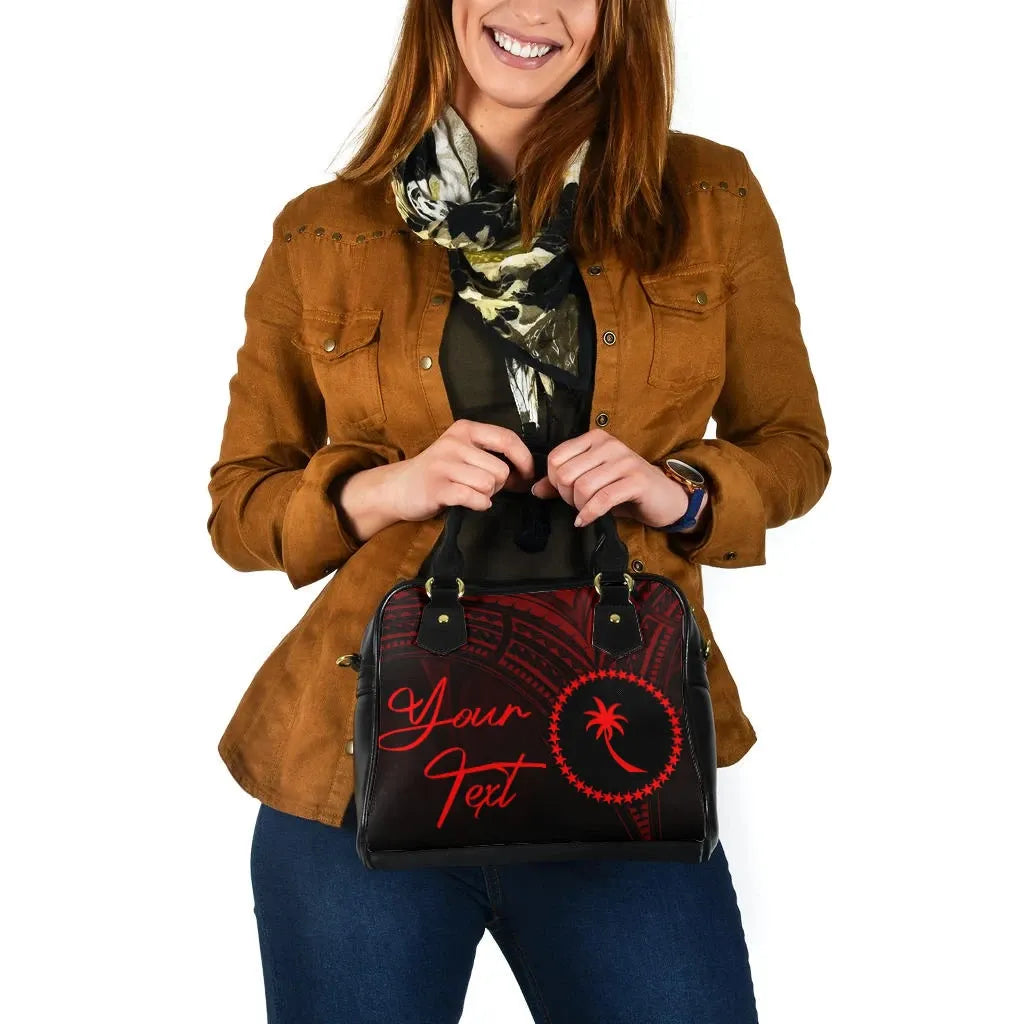 Chuuk State Custom Personalised Shoulder Handbag - Cross Style Red Color