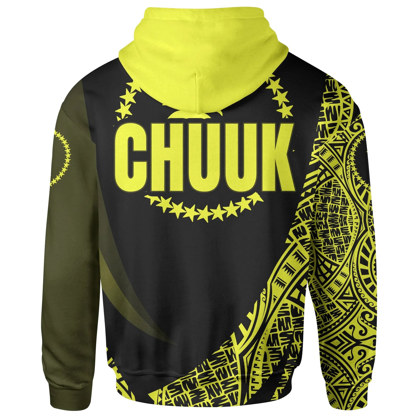 Chuuk State Hoodie - Yellow Polynesian Patterns Sport Style