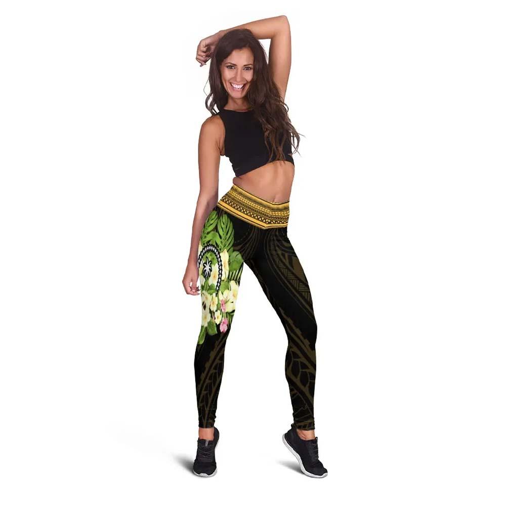 Chuuk State Legging - Polynesian Gold Patterns Collection