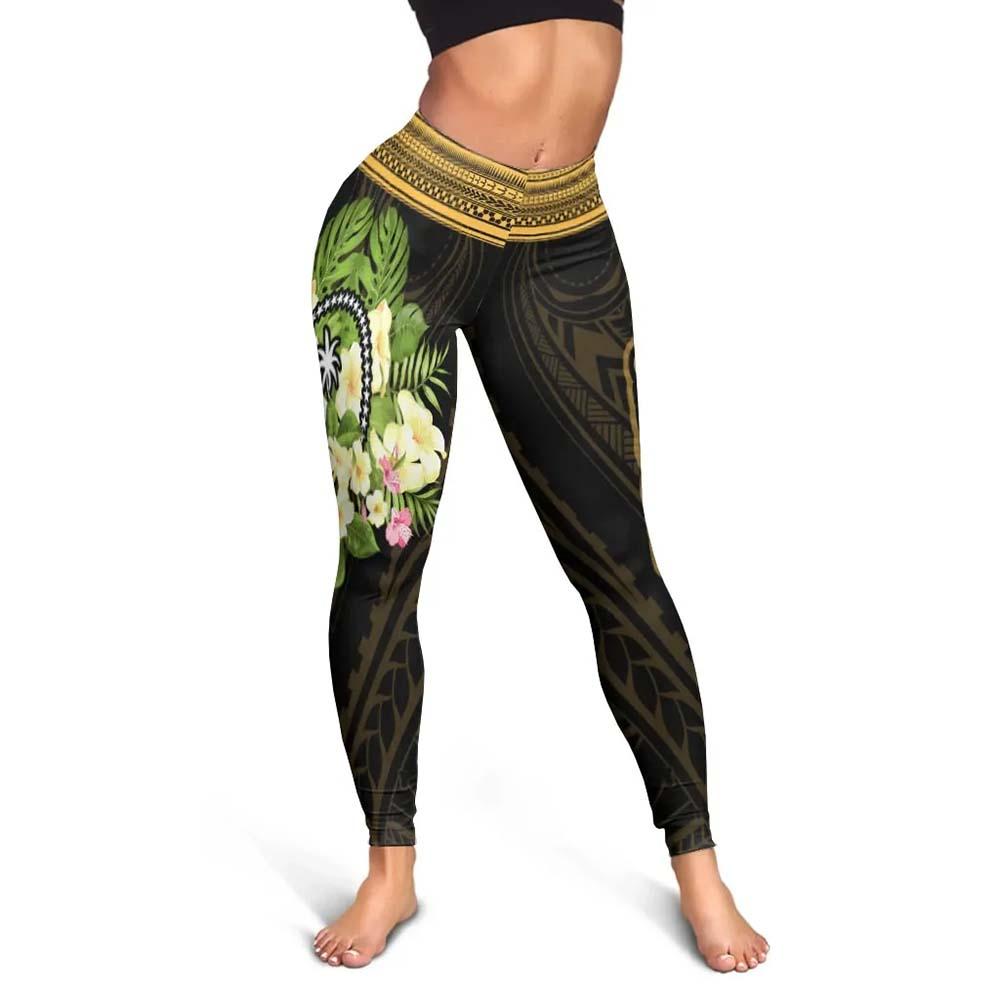 Chuuk State Legging - Polynesian Gold Patterns Collection