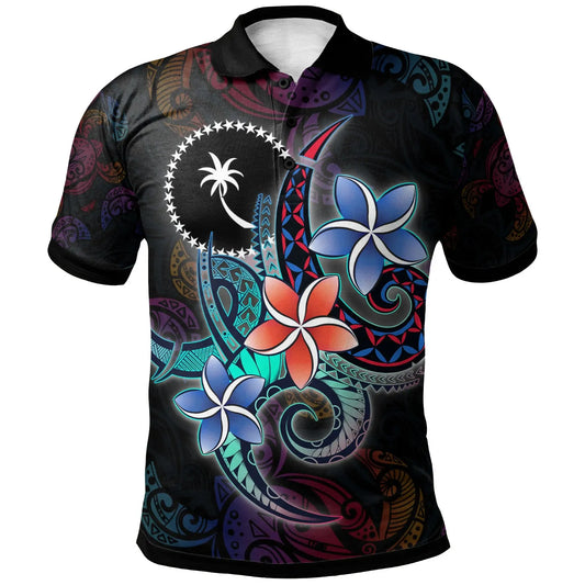 Chuuk State Polo Shirt - Plumeria Flowers Style