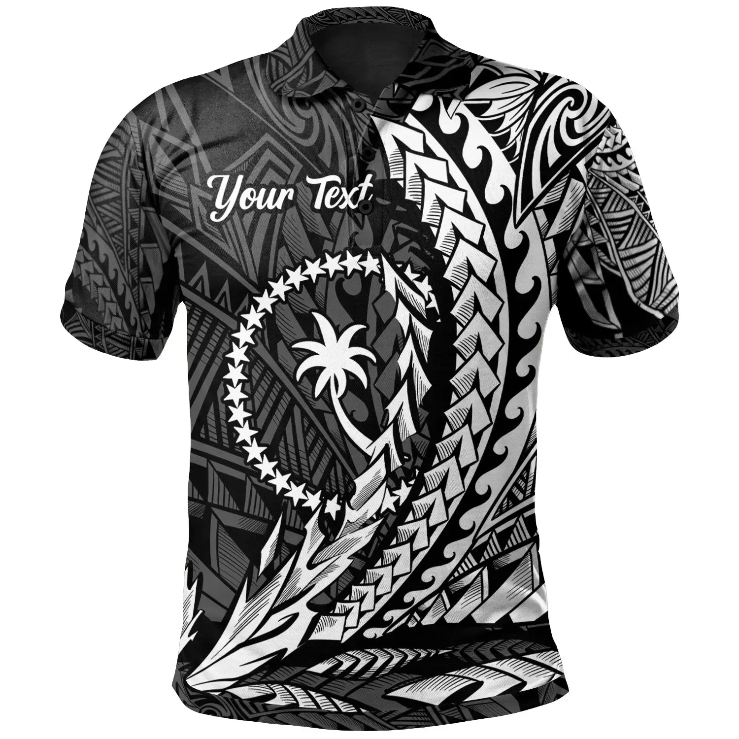 Chuuk State Polo Shirt - White Custom Personalised Wings Style