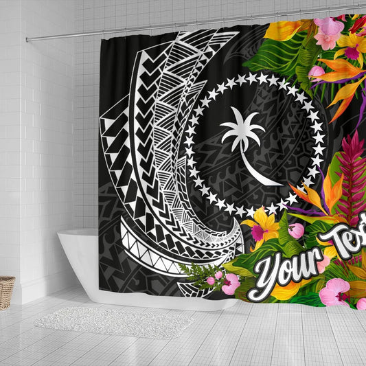 Chuuk State Shower Curtains - Custom Personalised Seal Spiral Polynesian Patterns