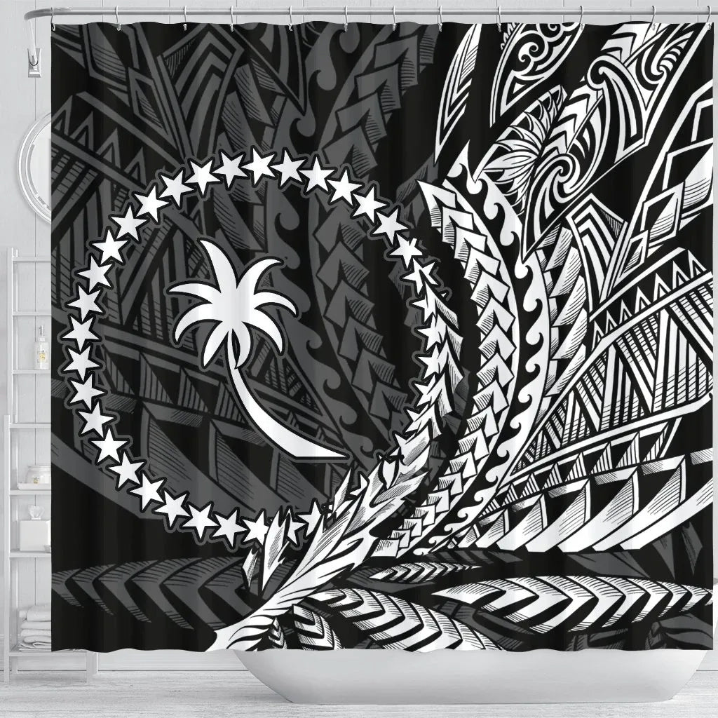Chuuk State Shower Curtains - Wings Style