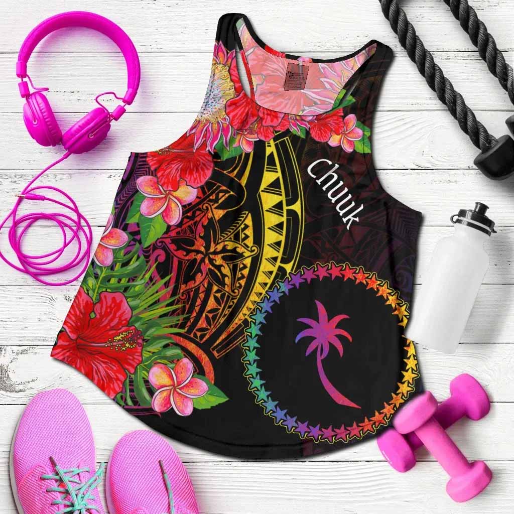 Chuuk State Women Racerback Tank - Tropical Hippie Style