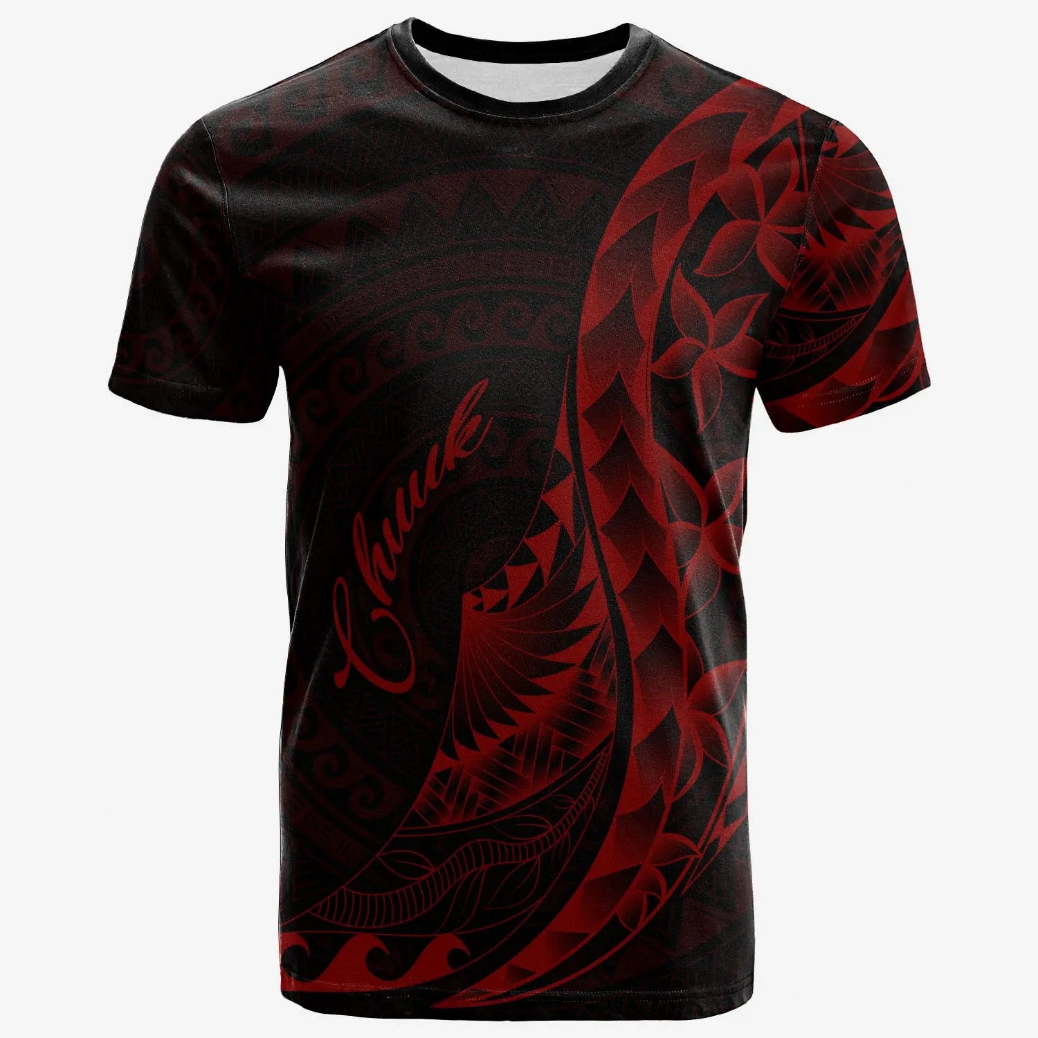 Chuuk T-Shirt - Polynesian Pattern Style Red Color