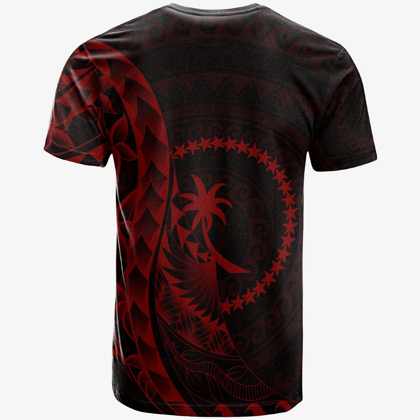 Chuuk T-Shirt - Polynesian Pattern Style Red Color