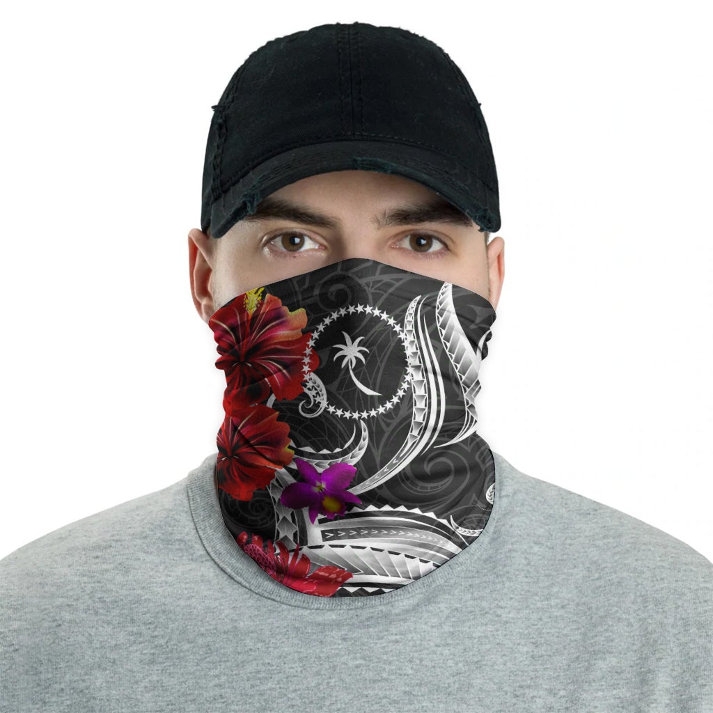 Chuuk Neck Gaiter Tropical Flower with Polynesian Pattern