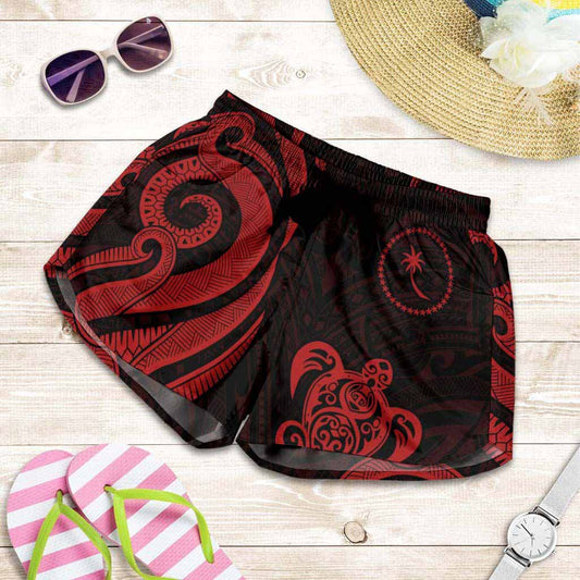 Chuuk Women Shorts - Red Tentacle Turtle